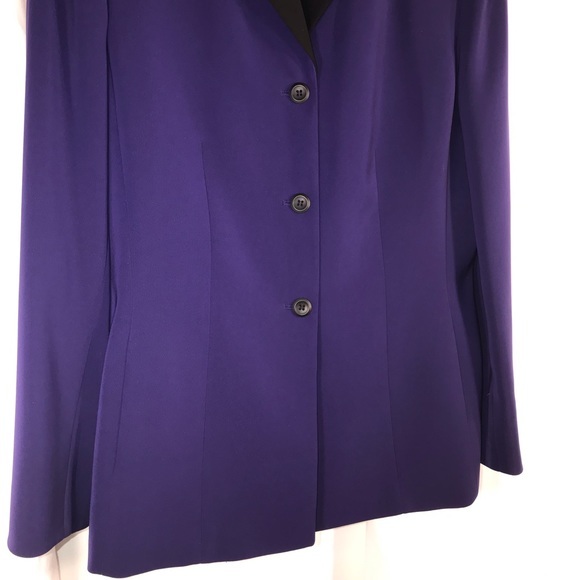 Vintage Kasper Purple and Black Blazer, Size 12 - Picture 3 of 8